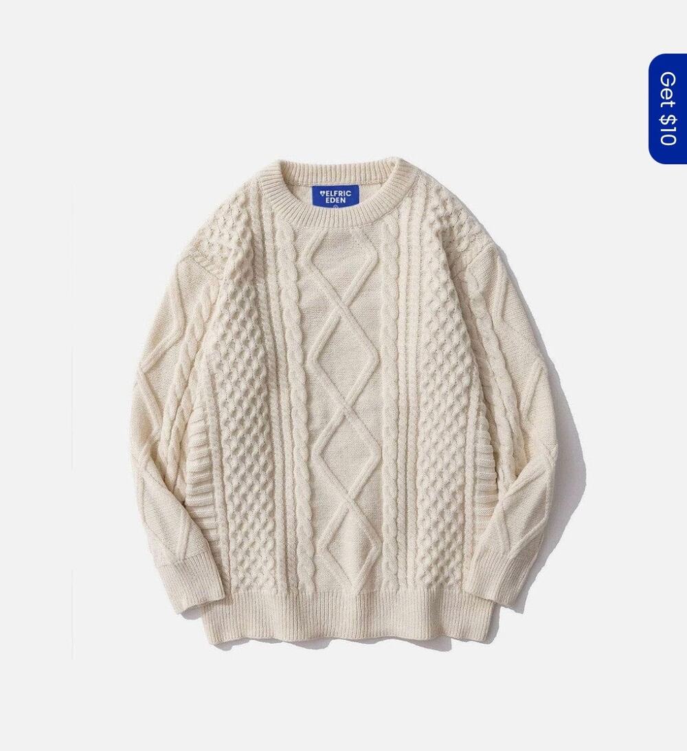 AELFRIC EDEN RETRO 90S CABLE KNIT SWEATER